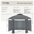 TECTAKE - Tonnelle ⌀ 3,5 m SIANA gris anthracite - vignette