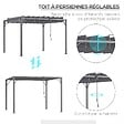 OUTSUNNY - Pergola lames orientables dim. 2,9L x 2,95l x 2,13H m structure alu. acier époxy polyester gris - vignette