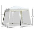 OUTSUNNY - Tonnelle barnum style colonial dim. 3L x 3l x 2,45H m 4 moustiquaires 2 zippées beige noir - vignette