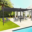 ID MARKET - Pergola édition spéciale toit rétractable 3x6 M et 6 stores gris anthracite - vignette