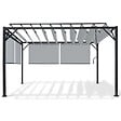 ID MARKET - Pergola édition luxe lames orientables 3x4 M et 4 stores gris clair - vignette