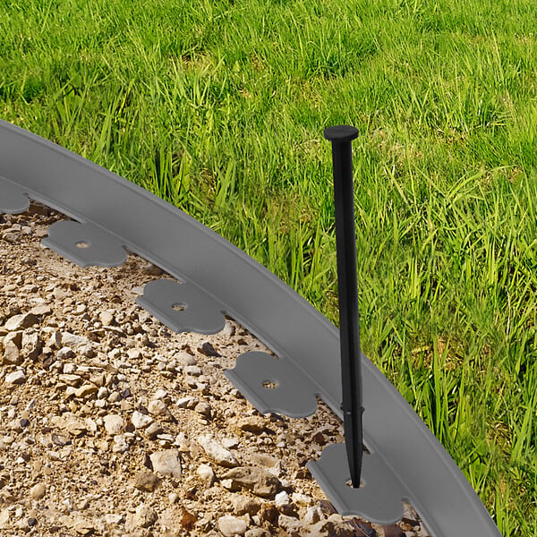 ID MARKET - Bordurette de jardin flexible 10 M gris anthracite hauteur 5 CM + 30 piquets - large