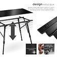 TECTAKE - Table de camping Tina en aluminium, pliable et réglable en hauteur noir - vignette