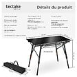 TECTAKE - Table de camping Tina en aluminium, pliable et réglable en hauteur noir - vignette