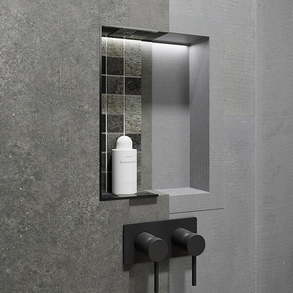 MARMOX - Duo de niches à carreler étanche - Format intérieur U-Tile 5,5 cm de profondeur - large