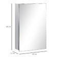 KLEANKIN - Armoire miroir murale salle de bain toilette dim. 39L x 12l x 60H cm acier inox. verre - vignette