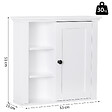 HOMCOM - Armoire haute murale de salle de bain ou WC placard 1 porte 3 niches dim. 53L x 14,5l x 50,5H cm MDF panneaux particules blanc - vignette