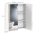 HOMCOM - Armoire avec miroir en bois rangement salle de bain fermeture porte tampon MDF blanc - vignette