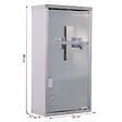 HOMCOM - Armoire à pharmacie 2 étagères 3 niveaux verrouillable porte verre trempé dépoli logo croix 25L x 12l x 48H cm acier inox - vignette