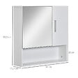 KLEANKIN - Armoire murale miroir de salle de bain - 2 portes, étagères, niche - dim. 54L x 15,2l x 55,3H cm - MDF blanc - vignette