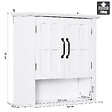 HOMCOM - Armoire haute murale de salle de bain ou WC placard 2 portes 2 étagères niche dim. 60L x 20l x 58H cm MDF panneaux particules blanc - vignette