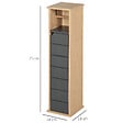 HOMCOM - Support papier toilette - porte-papier toilette - armoire pour papier toilette - 2 niveaux + sortie papier MDF gris bambou - vignette