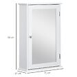 KLEANKIN - Armoire murale de salle de bain avec miroir - armoire à glace - placard de rangement toilettes - 1 porte, 2 étagères - verre MDF blanc - vignette