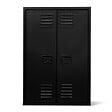 ID MARKET - Armoire murale ESTER 2 portes métal noir design industriel - vignette