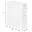 HOMCOM - Support papier toilette - porte-papier toilette - armoire pour papier toilette - 2 tiroirs, coffre - MDF blanc - vignette