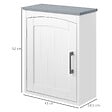 KLEANKIN - Armoire haute murale de salle de bain ou WC - placard porte avec étagère réglable - dim. 41L x 18l x 52H cm - MDF blanc gris - vignette