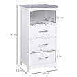 KLEANKIN - Meuble colonne salle de bain style contemporain - 3 tiroirs, niche - MDF blanc gris - vignette