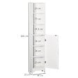 HOMCOM - Meuble colonne salle de bain 3 niches placard porte persienne 3 étagères MDF panneaux de particules blanc - vignette