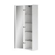 CERSANIT - Meuble colonne de salle de bain 160 cm blanc brillant - poignées noires - Virgo - vignette