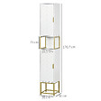 KLEANKIN - Meuble colonne rangement salle de bain design - 2 portes, 2 étagères, niche - acier doré MDF blanc - vignette