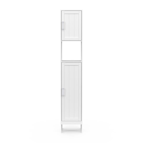 ID MARKET - Meuble colonne salle de bain WALDO 2 portes blanc - large