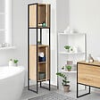 ID MARKET - Meuble colonne salle de bain DETROIT 2 portes design industriel - vignette