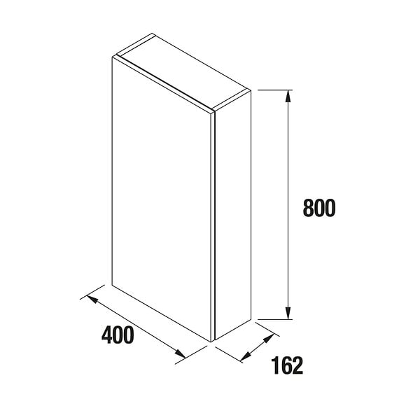 PLANETE BAIN - Armoire de salle de bain 40x80 Noire brillante à suspendre - large