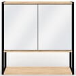 ID MARKET - Meuble de rangement suspendu avec miroir pour salle de bain DETROIT design industriel - vignette