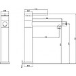 PLANETE BAIN - Mitigeur lavabo haut inox brossé avec bonde H 29 cm - Kardif - vignette