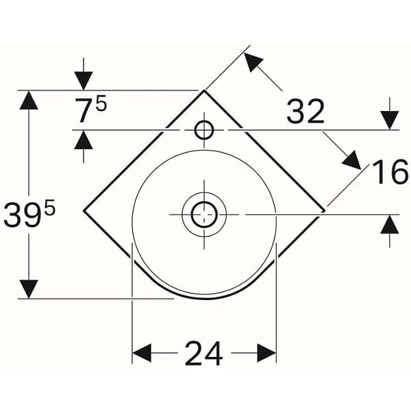 GEBERIT - Lave-mains d'angle Renova Compact Geberit - 155x395x450mm - Mural - Blanc - large