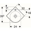 GEBERIT - Lave-mains d'angle Renova Compact Geberit - 155x395x450mm - Mural - Blanc - vignette