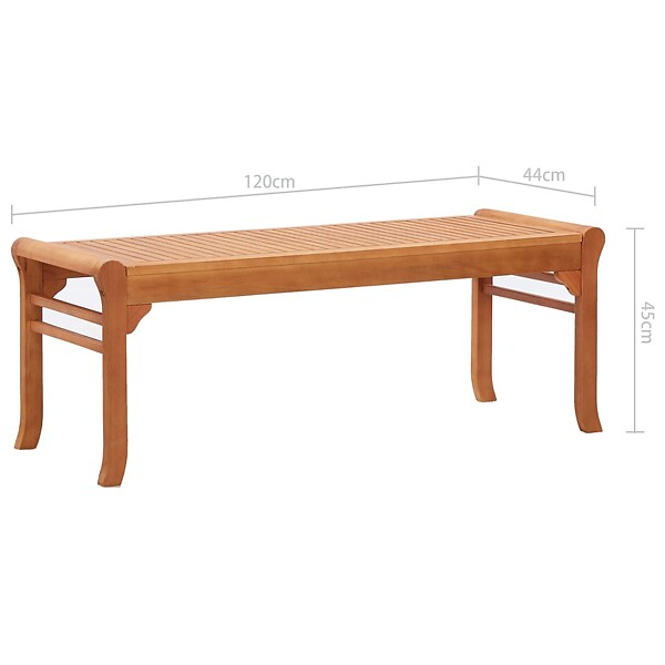 VIDAXL - vidaXL Banc de jardin 2 places 120 cm Bois d'eucalyptus solide - large
