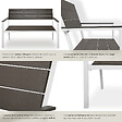 TECTAKE - Banc de jardin Line 2 places avec structure en aluminium 128 x 59 x 88 cm gris clair/blanc - vignette