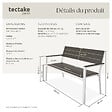 TECTAKE - Banc de jardin Line 2 places avec structure en aluminium 128 x 59 x 88 cm gris clair/blanc - vignette