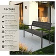 TECTAKE - Banc de jardin Line 2 places avec structure en aluminium 128 x 59 x 88 cm gris foncé - vignette