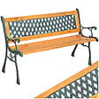 TECTAKE - Banc de jardin TAMARA 2 places 128 x 51 x 73 cm marron - vignette