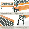 TECTAKE - Banc de jardin TAMARA 2 places 128 x 51 x 73 cm marron - vignette