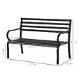 OUTSUNNY - Outsunny Banc de Jardin Design Contemporain 2 Places dim. 127L x 58l x 82H cm métal époxy Noir - vignette