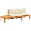 VIDAXL - vidaXL Banc de jardin avec table et coussins Blanc crème Teck solide - vignette