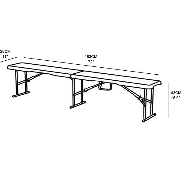 WERKAPRO - Banc pliant  182 x 28 x 43 cm - large