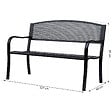 OUTSUNNY - Banc 3 places de jardin terrasse style contemporain 127L x 60l x 87H cm métal époxy anticorrosion noir - vignette