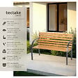 TECTAKE - Banc de jardin 2 places marron en pin de chine 119,5x62x83cm stable robuste résistant temps haut gamme - vignette