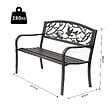 OUTSUNNY - Banc 3 places de jardin terrasse style rural chic 127L x 60l x 85H cm métal époxy anticorrosion brun - vignette