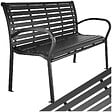 TECTAKE - Banc de jardin PINO 3 places 126 x 62 x 81,5cm noir - vignette
