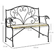 OUTSUNNY - Banc de jardin 2 places style néo-rétro fer forgé lignes fuselées métal noir doré effet vieilli - vignette