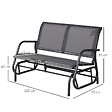 OUTSUNNY - Banc à bascule de jardin 2 places design contemporain grand confort accoudoirs assise, dossier ergonomique acier textilène gris - vignette