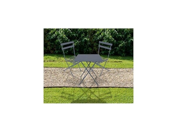 CHALET & JARDIN - Lot De 2 Chaises De Jardin Pliantes Bistrot -  Gris - large