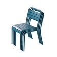 CONCEPT USINE - Lot de 6 chaises en acier bleu BERGAME - vignette