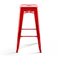 OVIALA - Lot de 4 tabourets de bar acier rouge brillant - vignette