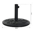 OUTSUNNY - Pied de parasol rond base de lestage Ø 48 x 34H cm ciment HDPE motif fleurs de lys poids net 13 Kg noir - vignette